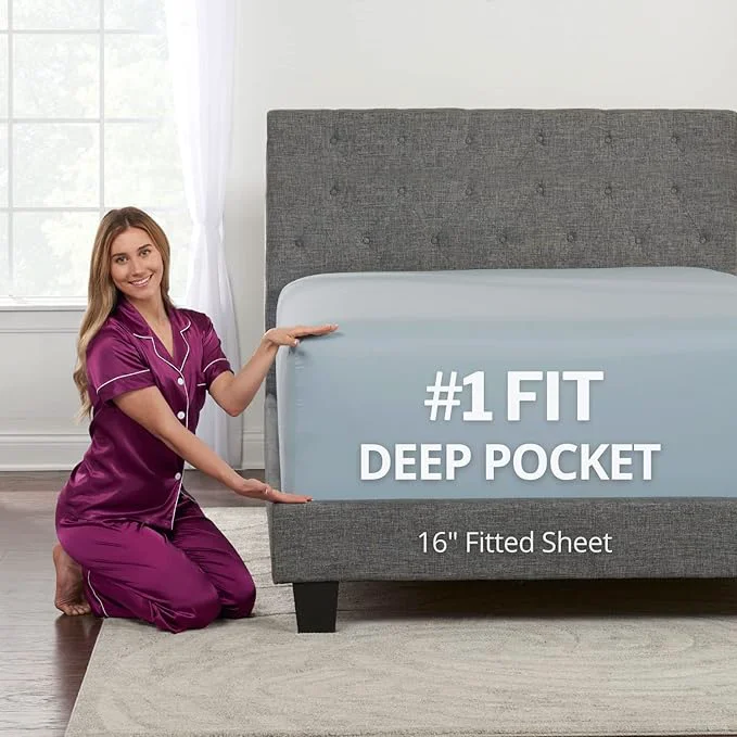 Relaxed DeaLuxe California King Fitted Sheet Only Elegant