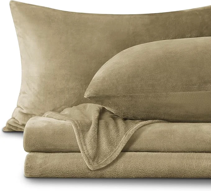 Enhanced BEDELITE Flannel Sheets King Size Camel Stylish