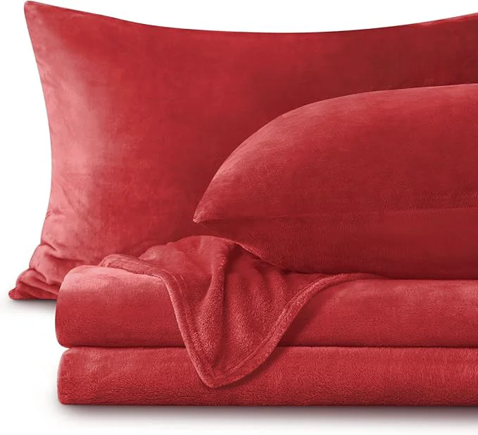 Trusted BEDELITE Flannel Sheets King Size Red Elite
