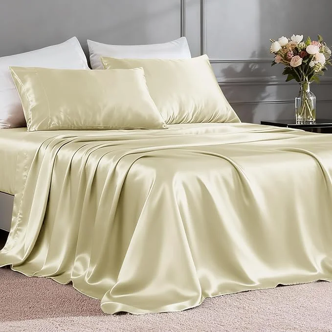 Elite FreshCulture Satin Sheets Full Size Contemporary