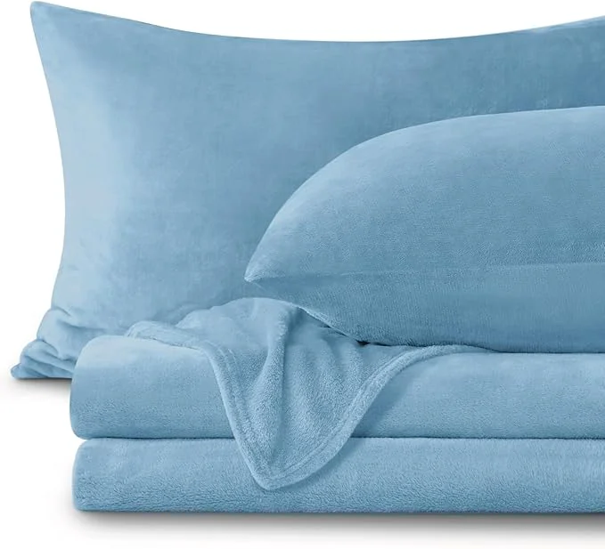Contemporary BEDELITE Flannel Sheets Twin Size Blue Environmentally Friendly