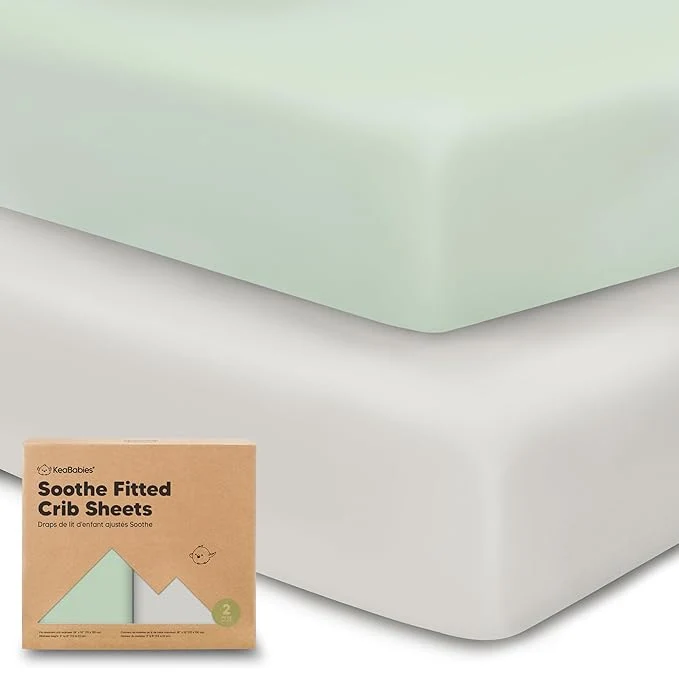 Traditional KeaBabies 2-Pack Organic Crib Sheets Premium Material