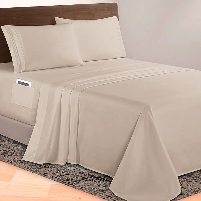 Sustainable Elegant Comfort Luxurious 1500 Premium Hotel Quality Microfiber 4-Piece Sheet High-Grade
