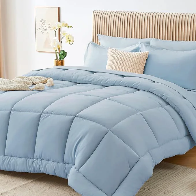 Selected Sasttie King Size Comforter Set 7 Pieces Bed in a Bag King Complete Bedding Environmentally Friendly