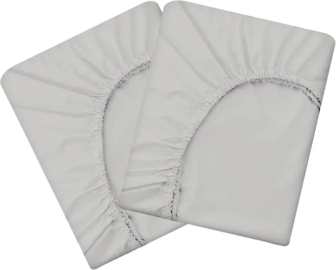 Green HBHLFZ Twin Fitted Sheet Only 2 Pack Soft Breathable Bottom Sheet High-Grade