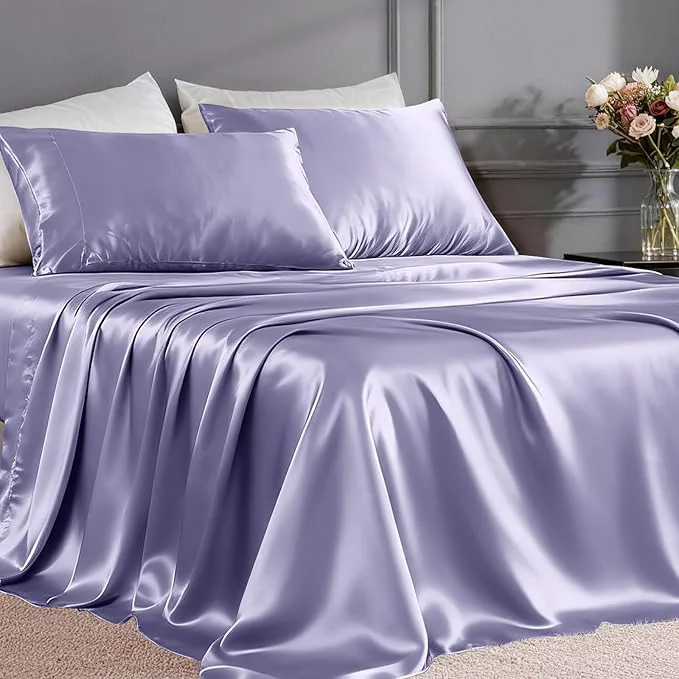 Detailed FreshCulture Satin Sheets King Size Versatile