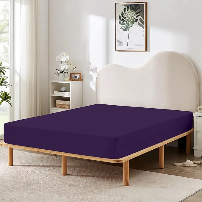 Long-Lasting HBHLFZ Full Fitted Sheet Only Soft Breathable Bottom Sheet Minimalist