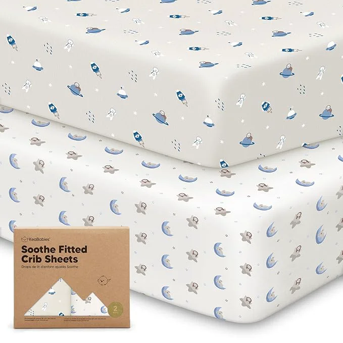 Modern KeaBabies 2-Pack Organic Crib Sheets Premium