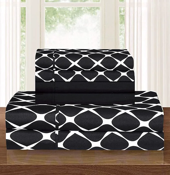 Sustainable Elegant Comfort Luxury Softest and Coziest 6-Piece Bed Sheet Set Wrinkle Top-Quality