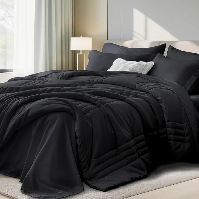 Genuine Twin XL Comforter Set Black Certified