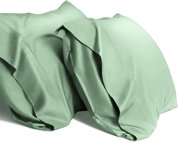 High-Performance WishSmile Cooling King Pillowcases Set of 2 Breathable Cool Silky Soft Rayon Reusable