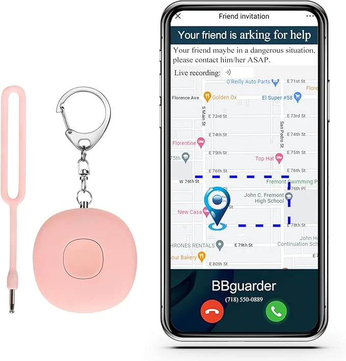Certified 5-in-1 Smart Personal Alarms for Women 130dB Sound Notify Emergency Contacts Fashionable