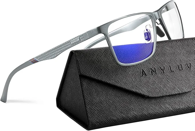 Flexible ANYLUV Blue Light Glasses Men Relieve Eyestrain and Eye Protection Al-Mg Dependable