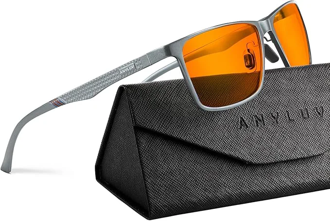 Soft ANYLUV Blue Light Glasses Men Relieve Eyestrain and Eye Protection Al-Mg Proven