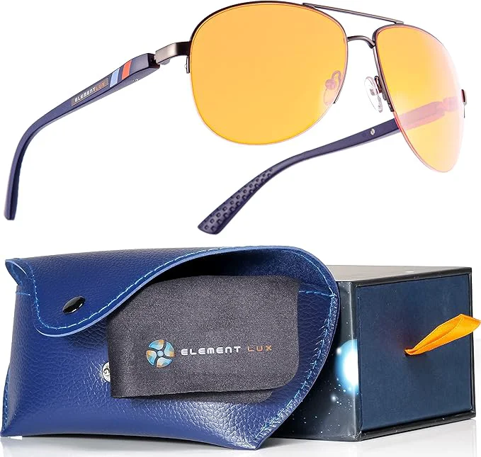 Official Blue Light Blocking Glasses Amber Lenses -For Better Sleep Eye Strain Blocker Practical