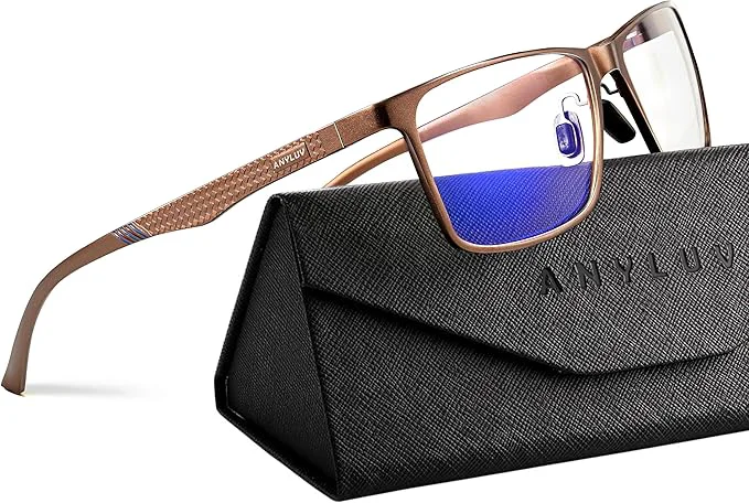 Clean ANYLUV Blue Light Glasses Men Relieve Eyestrain and Eye Protection Al-Mg Organic