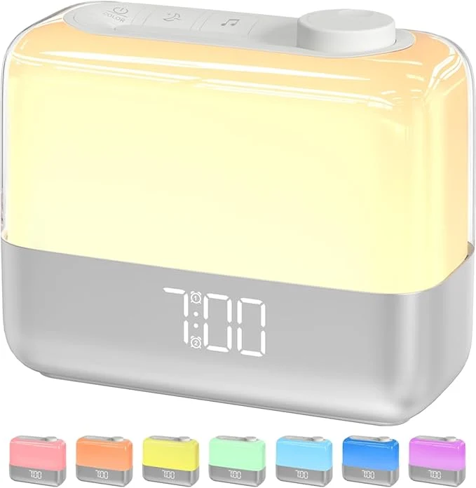 Environmentally Friendly Sunrise Digital Alarm Clock for Bedroom Wake-up Light RGB Ambient Night Light Powerful