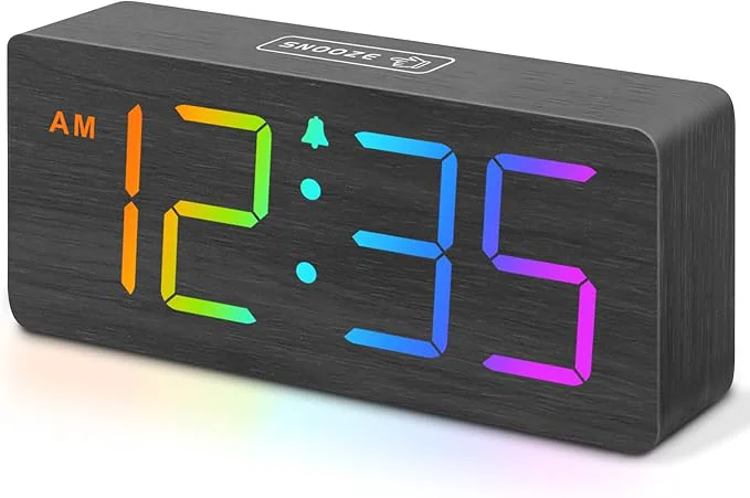 High-End DreamSky Wooden Digital Clock for Bedroom Desk Reusable