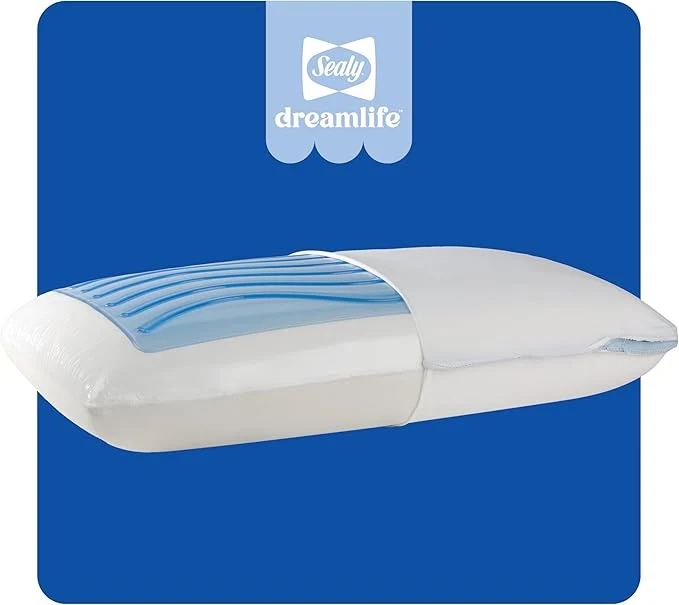 Verified Sealy Dreamlife King Size Memory Foam Cooling Pillow Minimalist