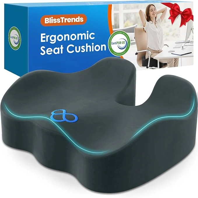 Premium Material BlissTrends Seat Cushion Thick Memory Foam Cushions Reusable