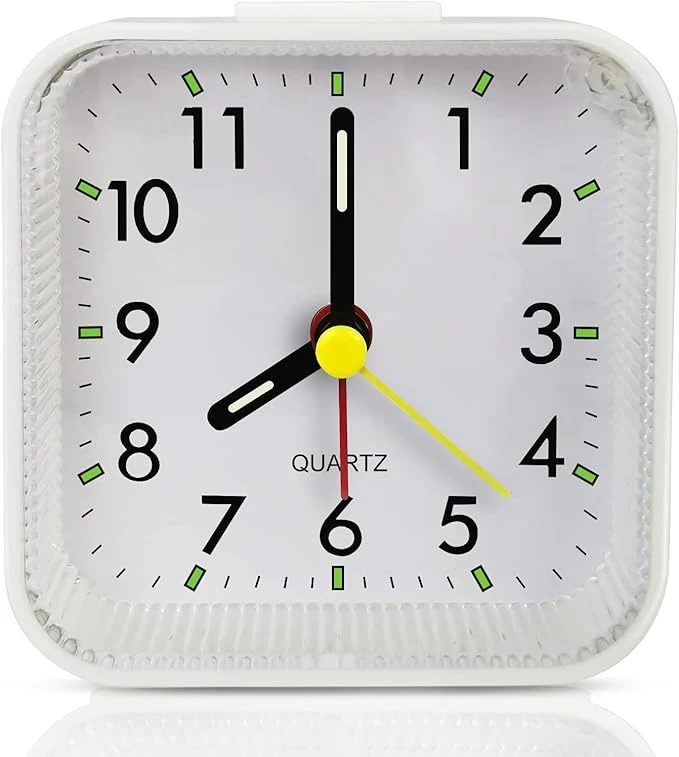 Prestigious Lamisola Small White Kids Desk Battery Alarm Clock Analog Travel Clock Original