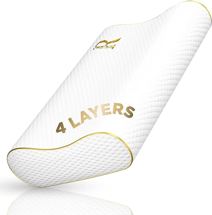 Fashionable Cervical Memory Foam Pillow – 4-Layer Adjustable King Size Contour Design Efficient