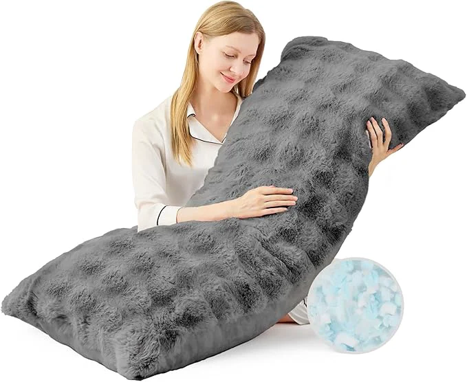 Organic YZ HOME Faux Fur Fluffy Body Pillow Premium Material
