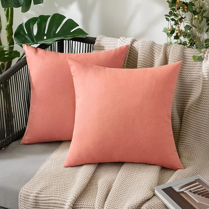 Breathable MIULEE Pack of 2 Decorative Outdoor Solid Waterproof Throw Pillow Covers Spring Premium Material