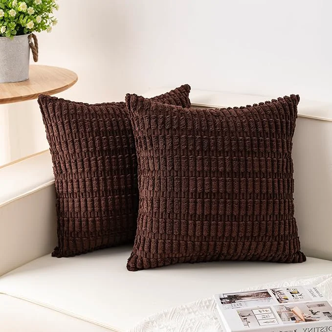 Exceptional Aegero Pack of 2 Corduroy Decorative Throw Pillow Covers 20x20 InchSoft Boho Innovative