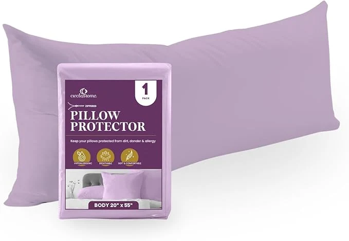 High-Performance CirclesHome Pillow Protectors Single Pack Body Zippered Soft