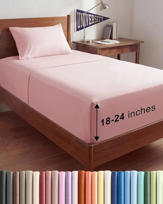 Long-Lasting Extra Deep Twin XL Sheet Set Expertly Made
