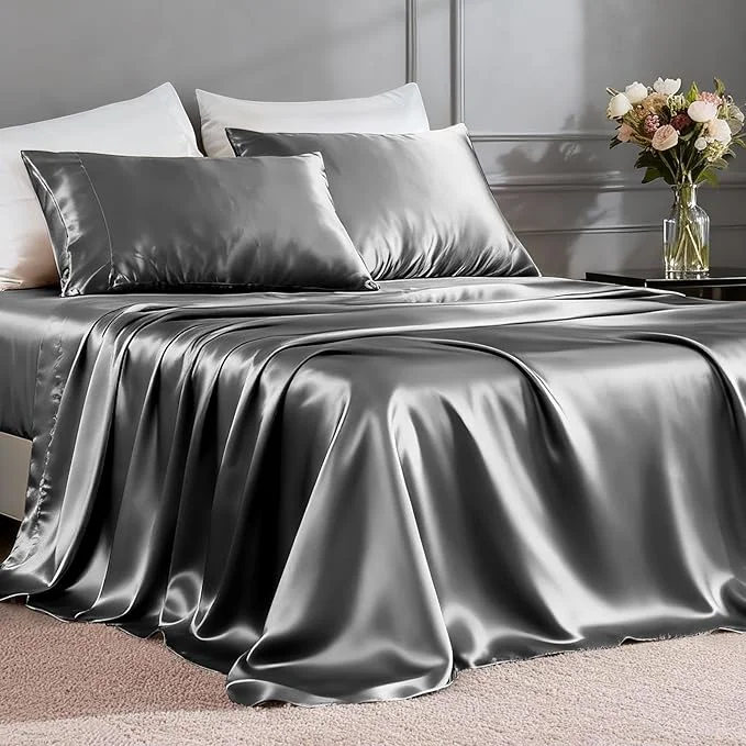 Quality FreshCulture Satin Sheets King Size Pure