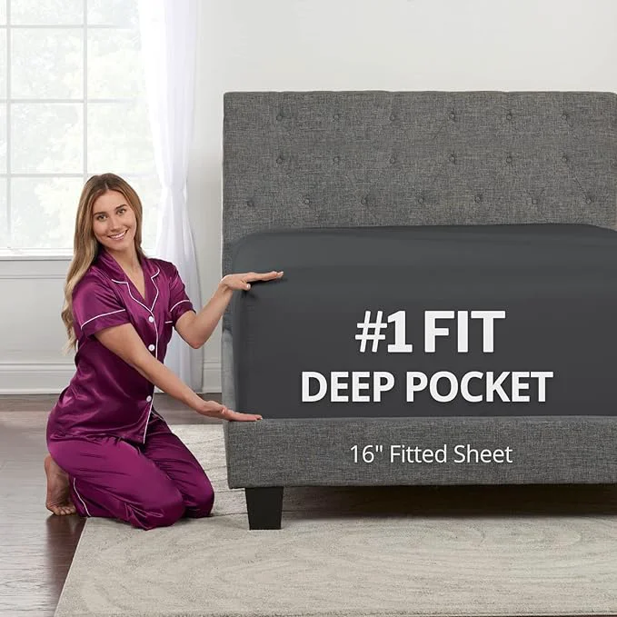Comfortable Kids Twin Fitted Sheet Only – 16 Twin Deep Pocket Fitted Sheet Fit Official