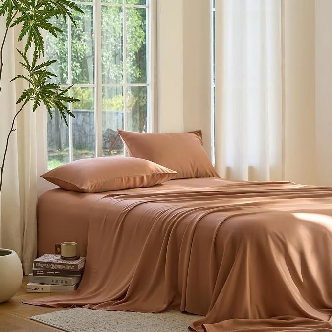 Convenient DOZ Sheet Set Viscose derived from Bamboo Organically Grown Buttery Soft Casual