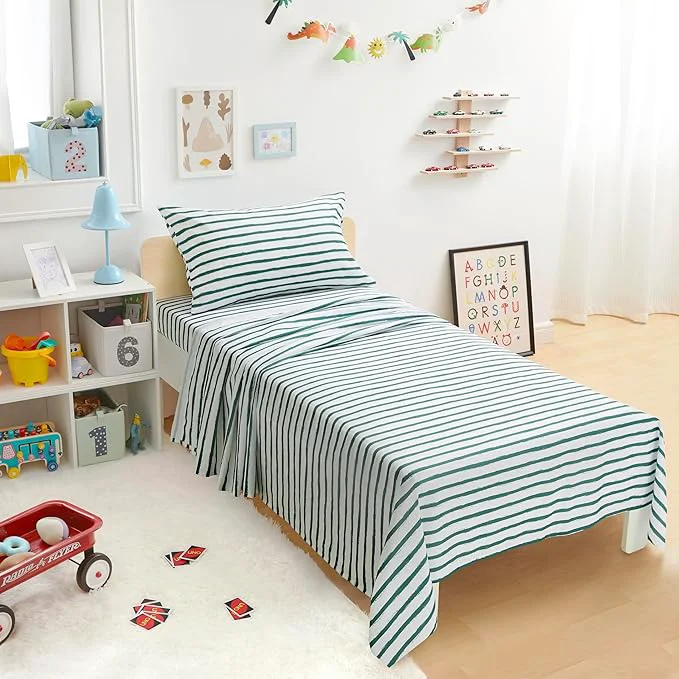 Safe Amazon Basics Kid's Soft Easy-Wash Lightweight Microfiber 3-Piece Sheet Set Proven