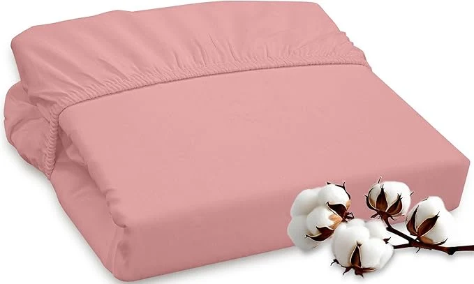 Soft ROYALE LINENS 300 Thread Count Long Staple Combed Cotton Fitted Sheet Full Sustainable
