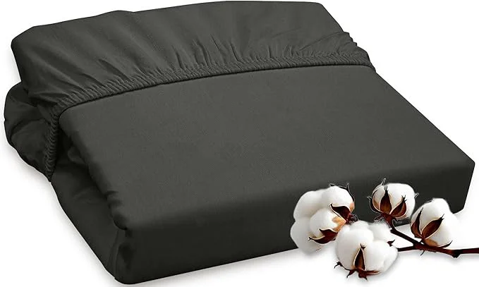 Practical ROYALE LINENS 300 Thread Count Long Staple Combed Cotton Fitted Sheet Full Minimalist