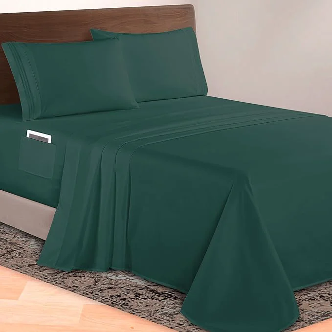 Modern Elegant Comfort Luxurious 1500 Premium Hotel Quality Microfiber 4-Piece Sheet Casual