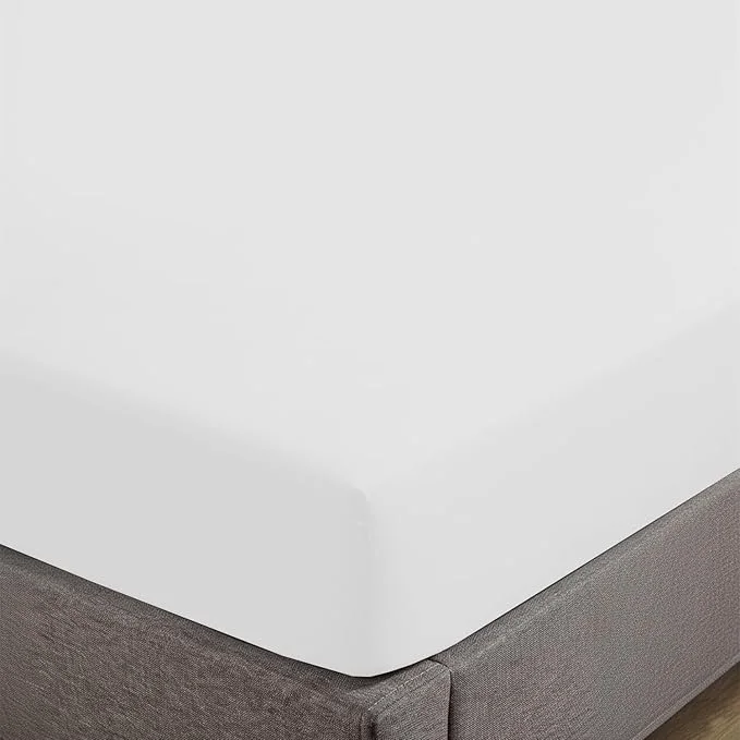 Modern Feather Stitch Fitted Bottom Sheet Only Queen Size 500 TC-1 Piece Cotton Pure