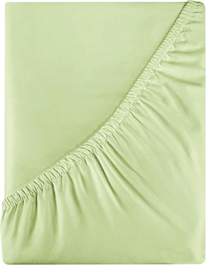 Organic Royale Linens 400 Thread Count American Grown Cotton Fitted Sheet King Size High-Quality