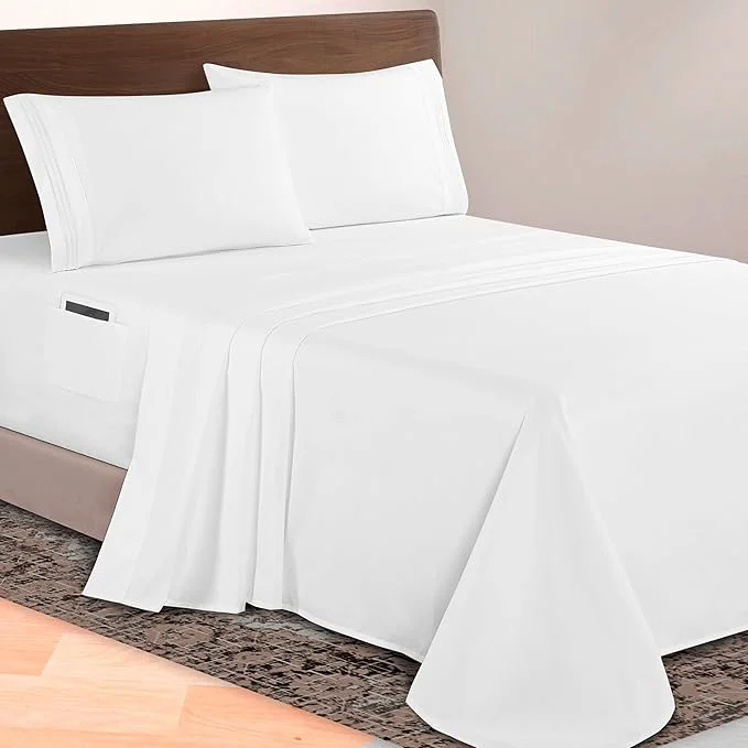 Lightweight Elegant Comfort Luxurious 1500 Premium Hotel Quality Microfiber 4-Piece Sheet Smooth