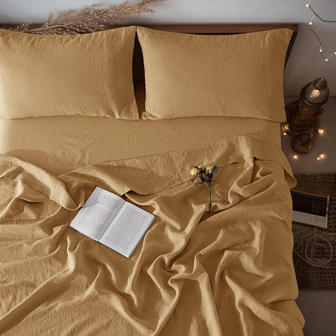 Artisan LBRO2M Pure Linen Sheet Set Deep Pocket Up to 16 Bed Sheets Sets High-End