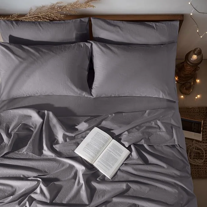 Dependable LBRO2M Pure Linen Sheet Set Deep Pocket Up to 16 Bed Sheets Sets Authentic