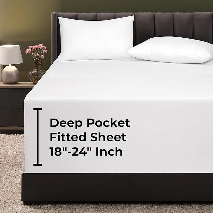 Eco-Friendly Royale Linens Extra Deep Pocket Full Fitted Sheet Only Optimized