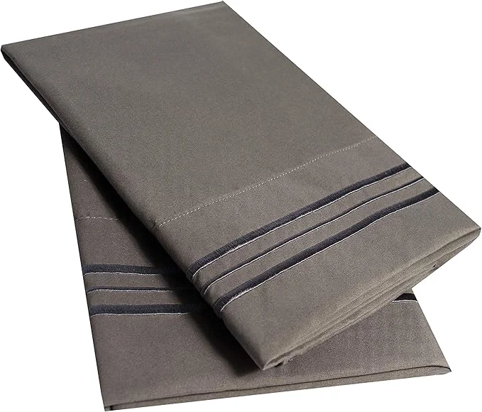 Contemporary 2 Pack Pillow Case Set 1800 Series Fine Brushed Microfiber Pillowcases Consistent