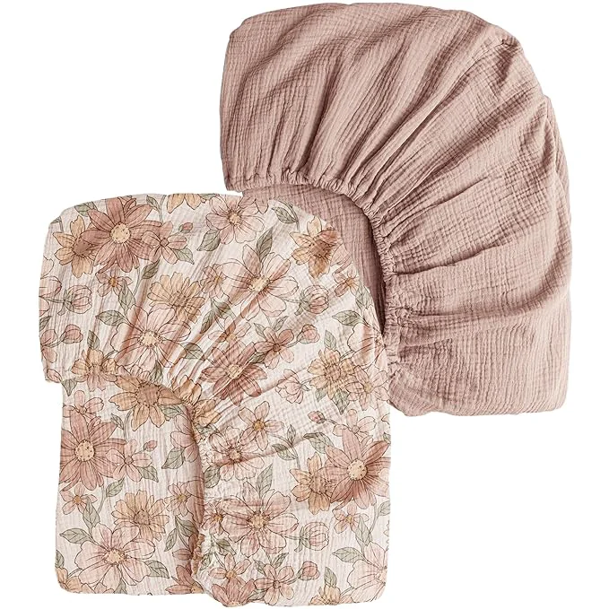Convenient Konssy Muslin Crib Sheets for Girl Boy Premium