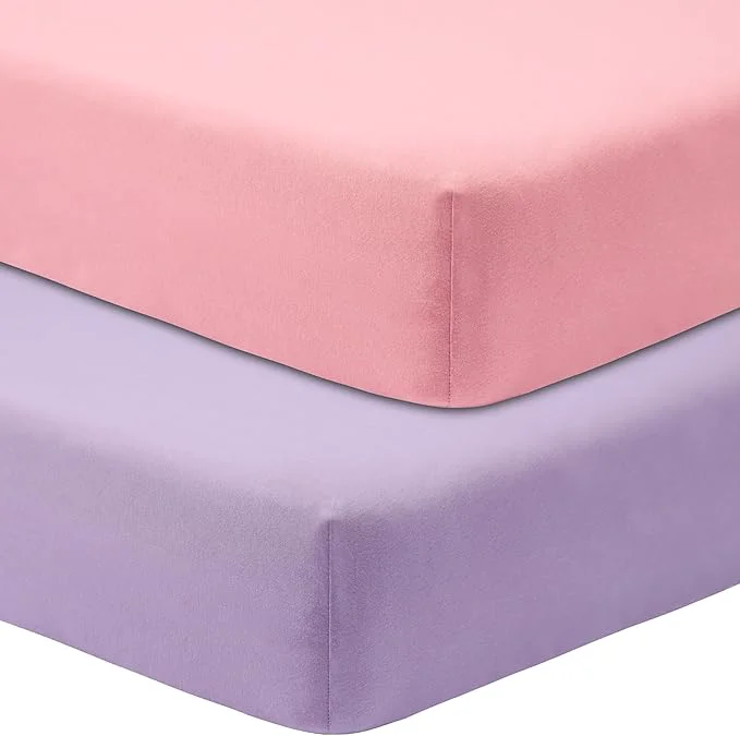 Sophisticated GUNTAIL Crib Sheets for Boys Girls Cotton Fitted Crib Sheet 2 Pack for Trendy