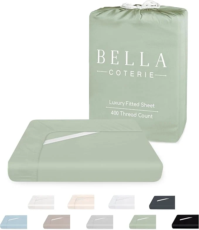 Efficient Bella Coterie Luxury Bamboo Viscose Queen Size Fitted Sheet Only Trendy