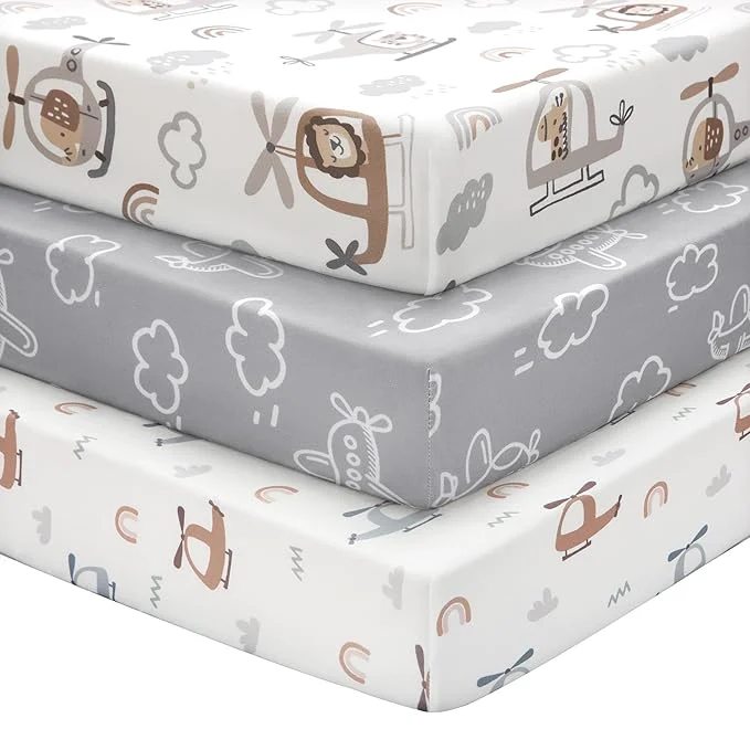 Original Design Baby Crib Sheets for Boys and Girls 3 Pack Toddler Bed Sheets for 52 x28 Powerful