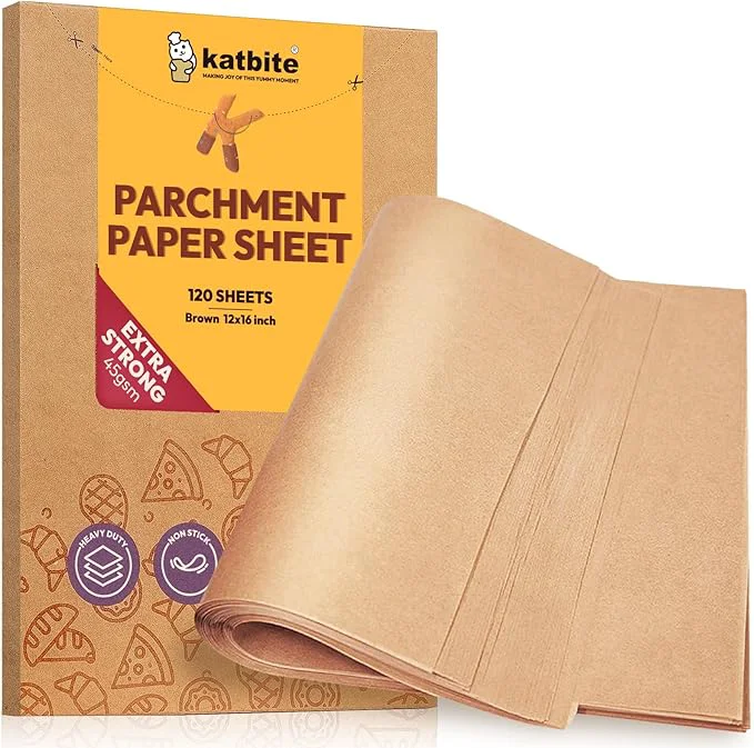 Crafted Katbite Unbleached Parchment Paper Baking Sheets Heavy Duty Non-stick Practical